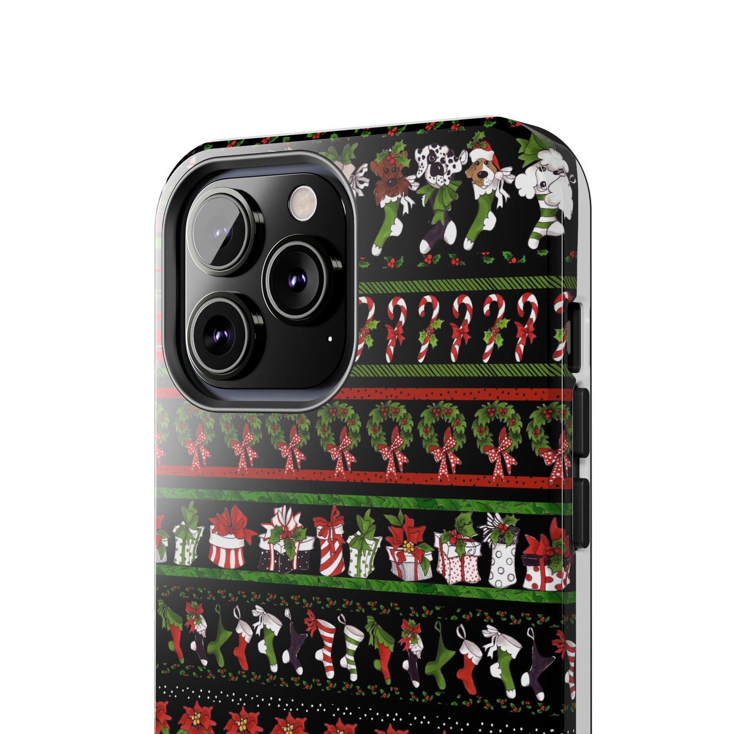 Holiday Borders Black Phone Case