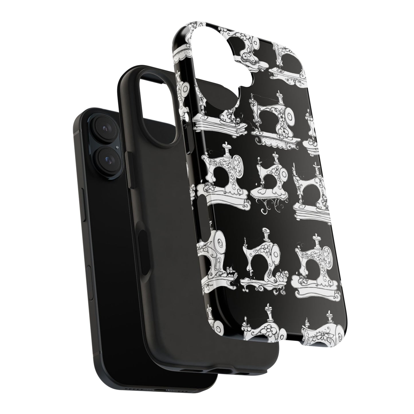 Sew Sew Black / White Phone Case