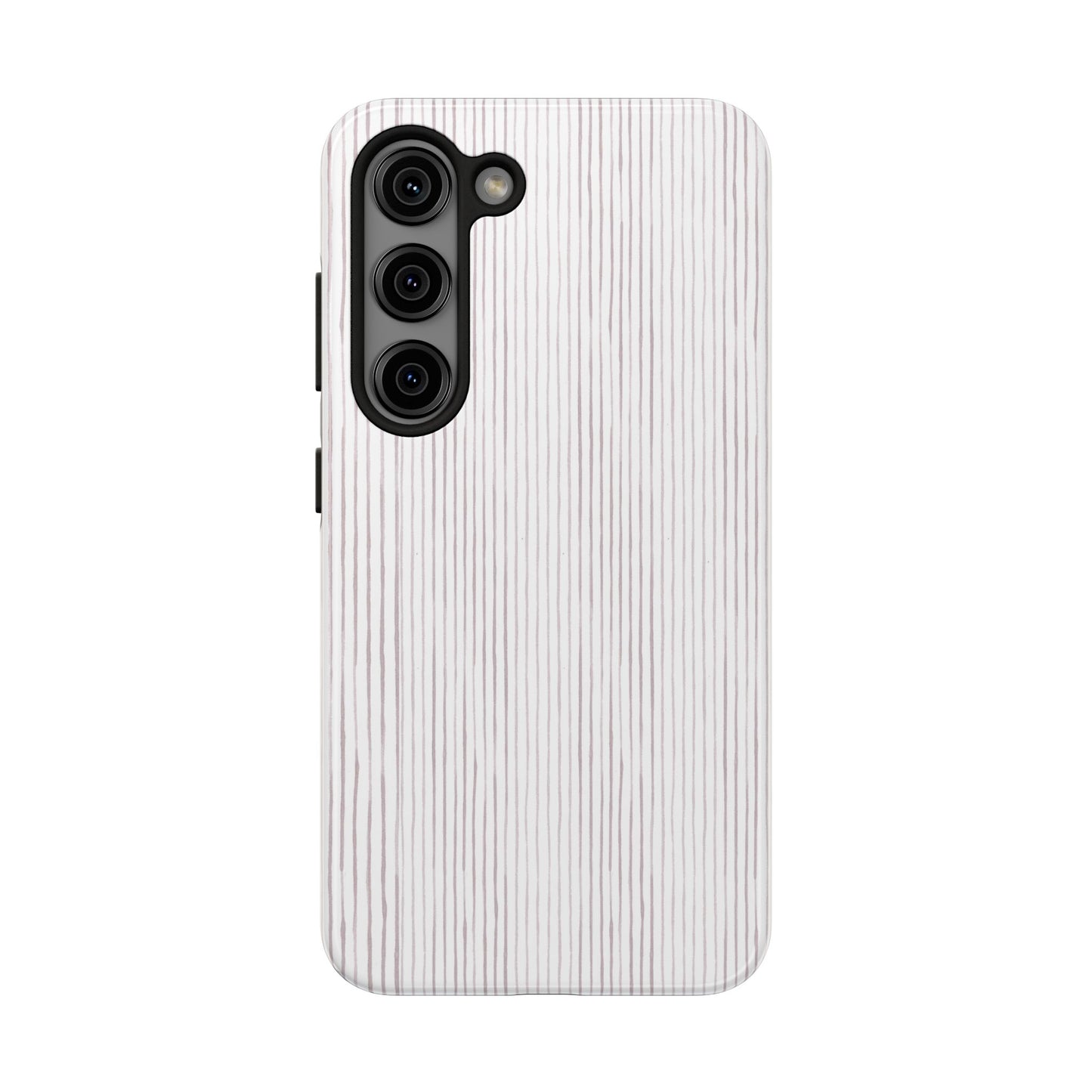 Happy Stripe White / Silver Phone Case