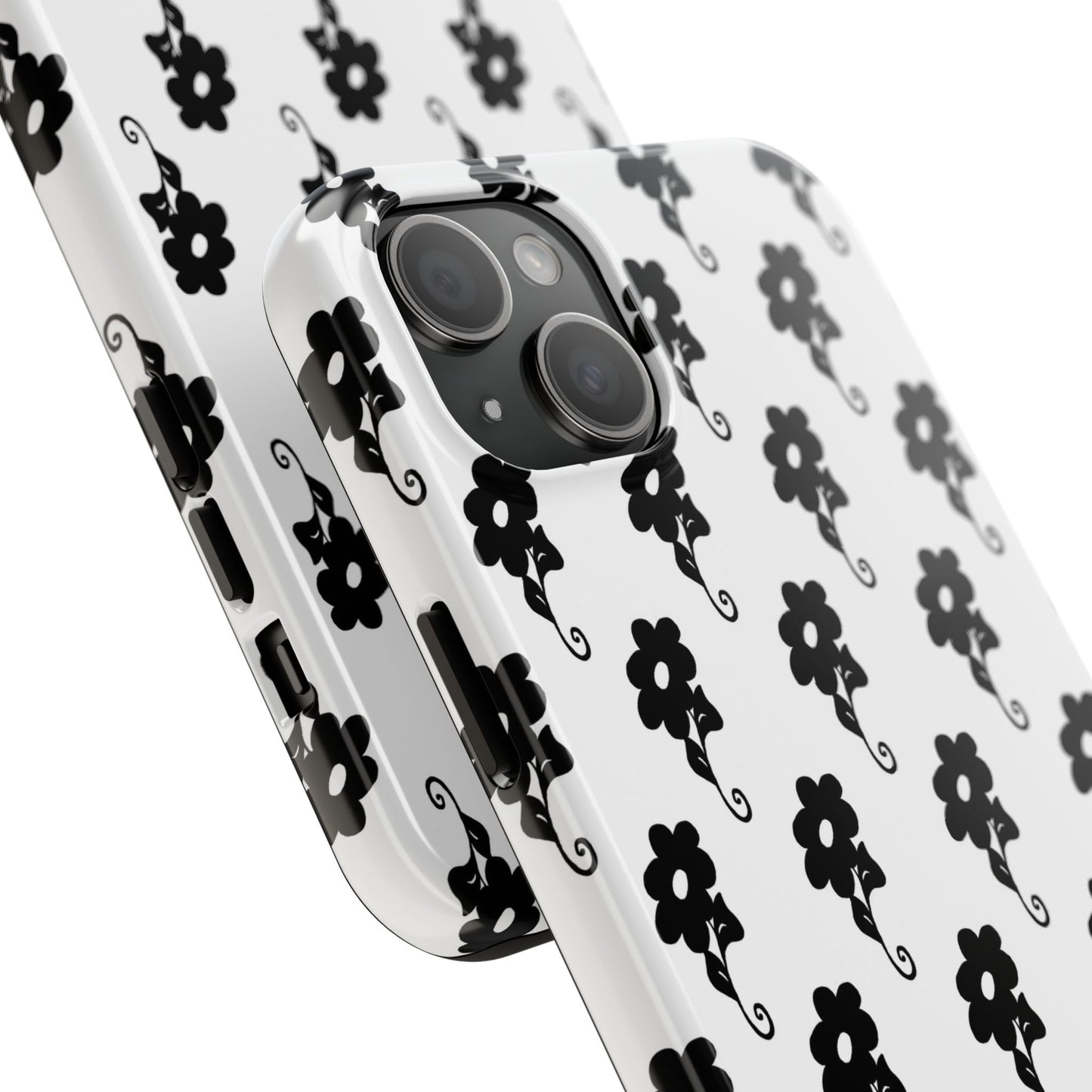 Flowers White / Black Phone Case