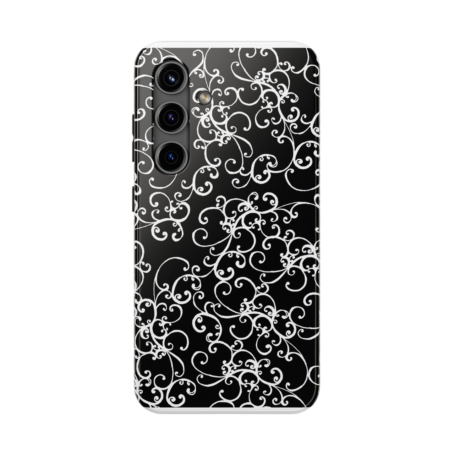 Elegant Scroll Black / White Phone Case