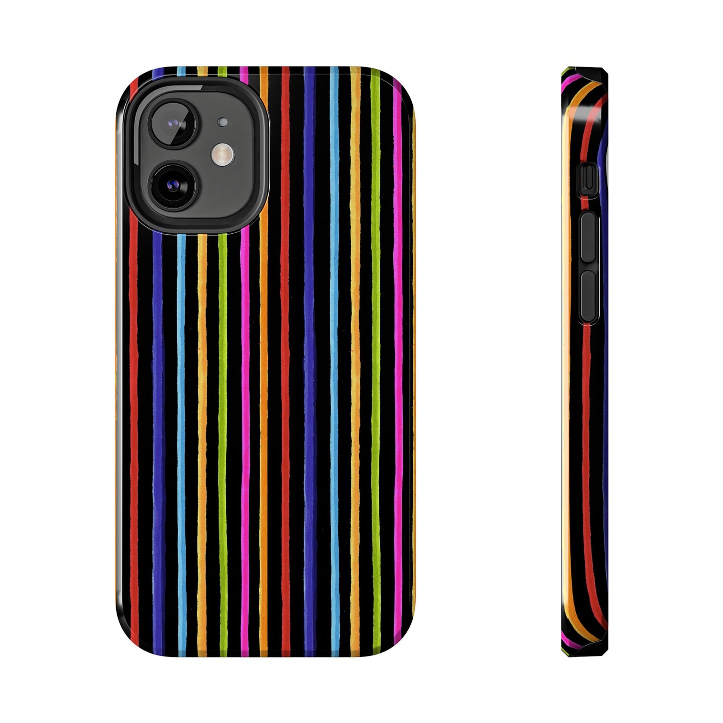 Happy Stripe Black Phone Case