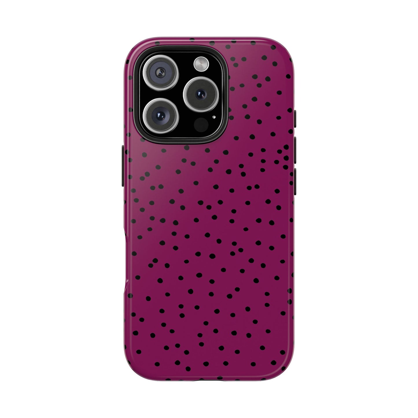 Dinky Dots Burgundy / Black Phone Case