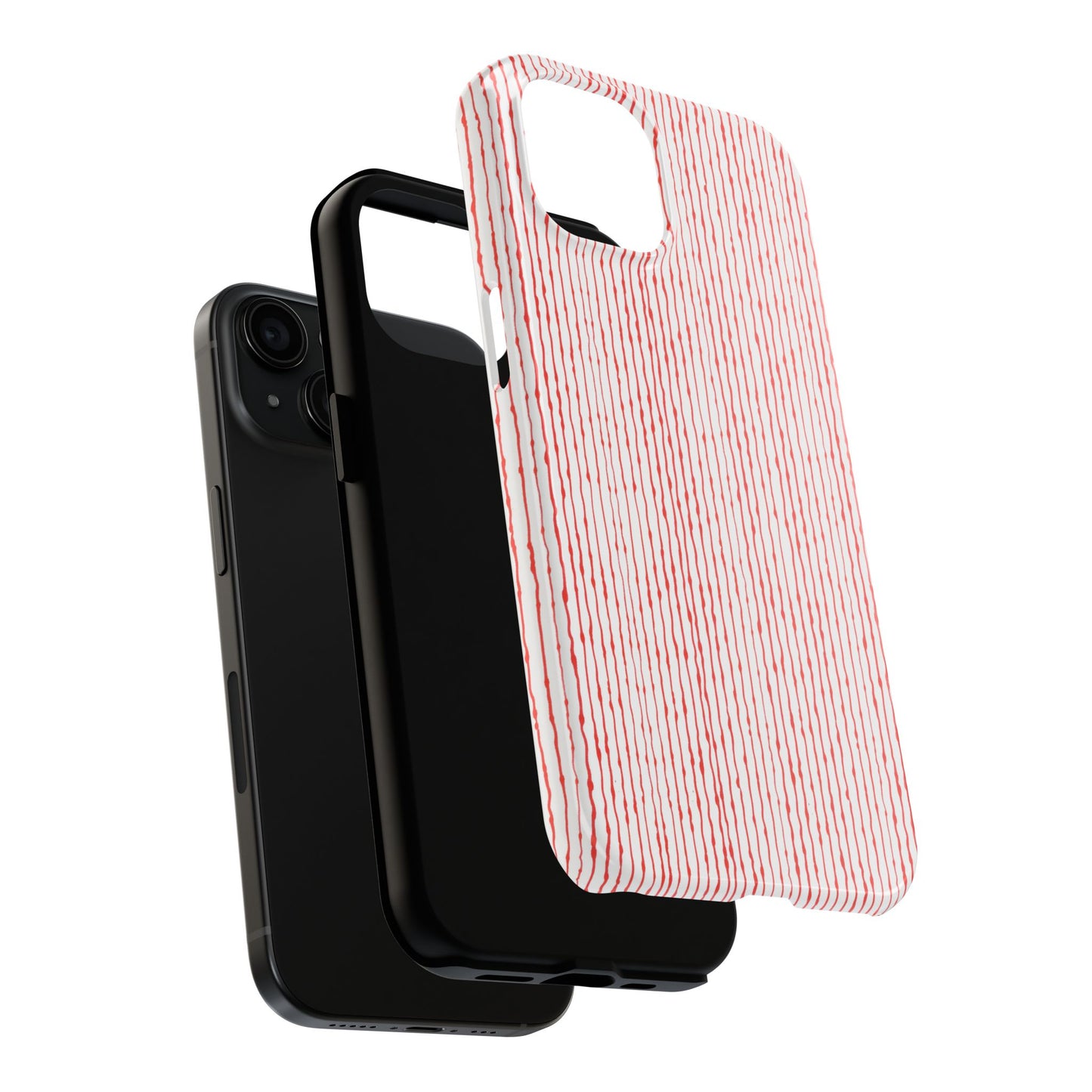 Faux Seersucker White / Red Phone Case