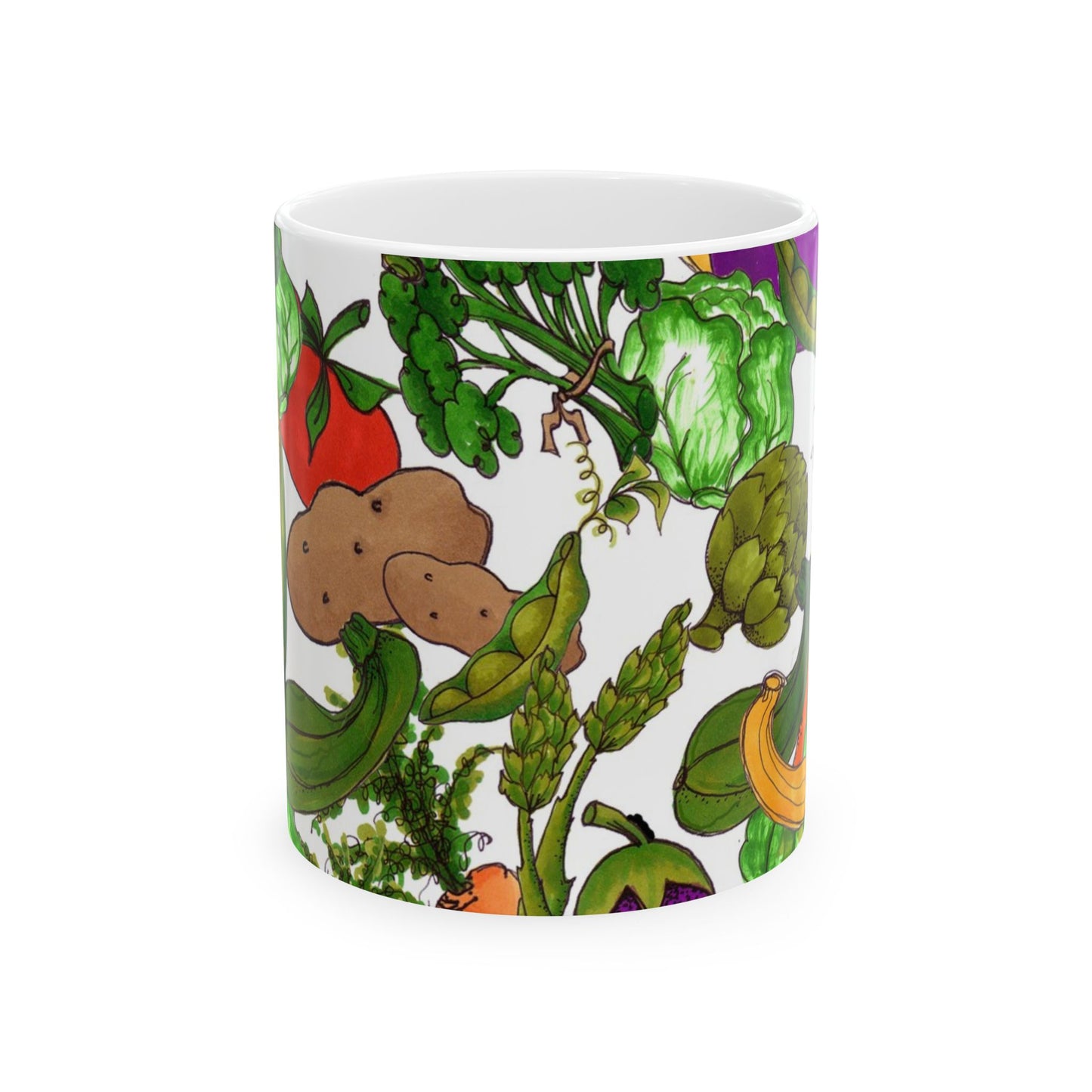 Veggie Jungle White Cup