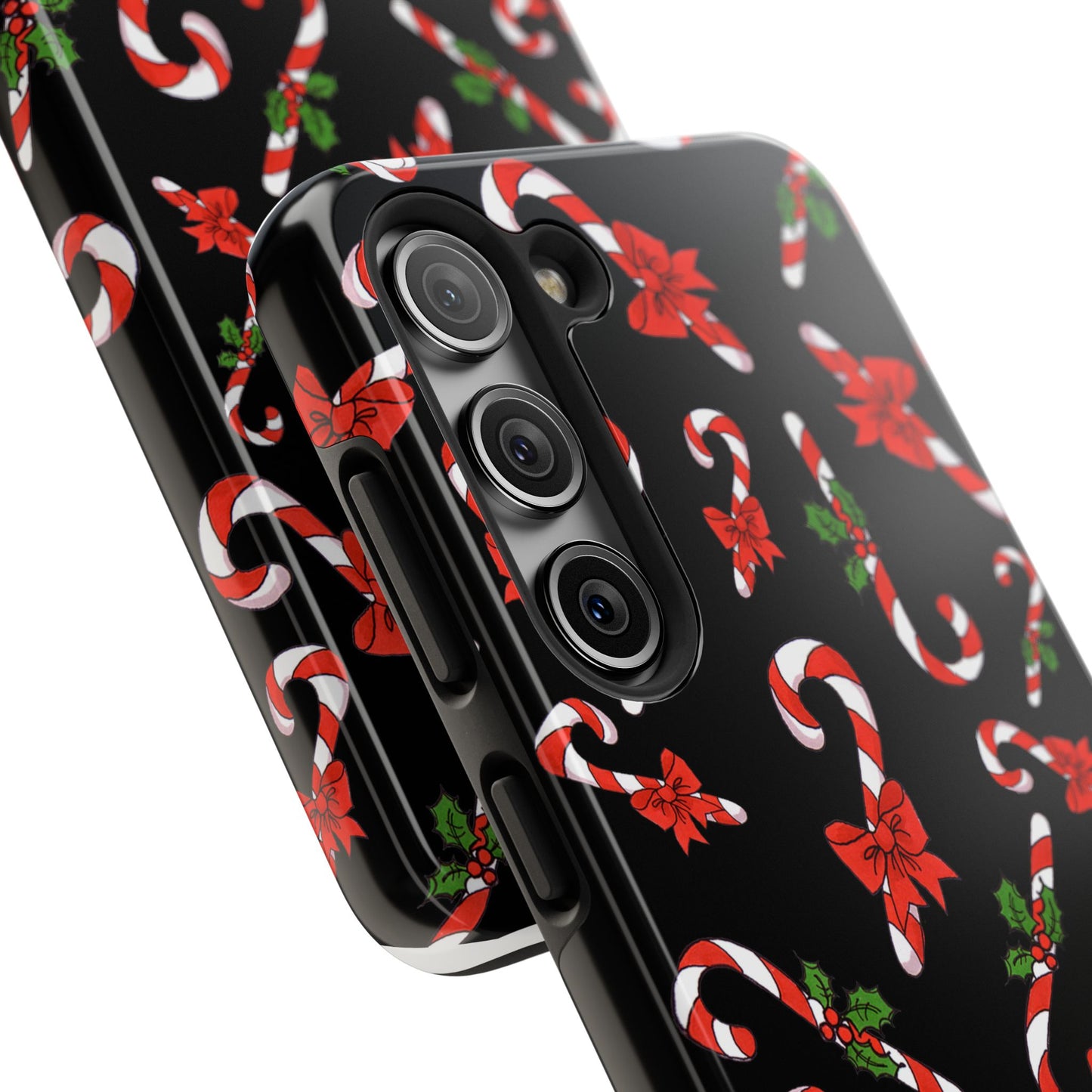 Candy Cane Crowd Black Phone Case