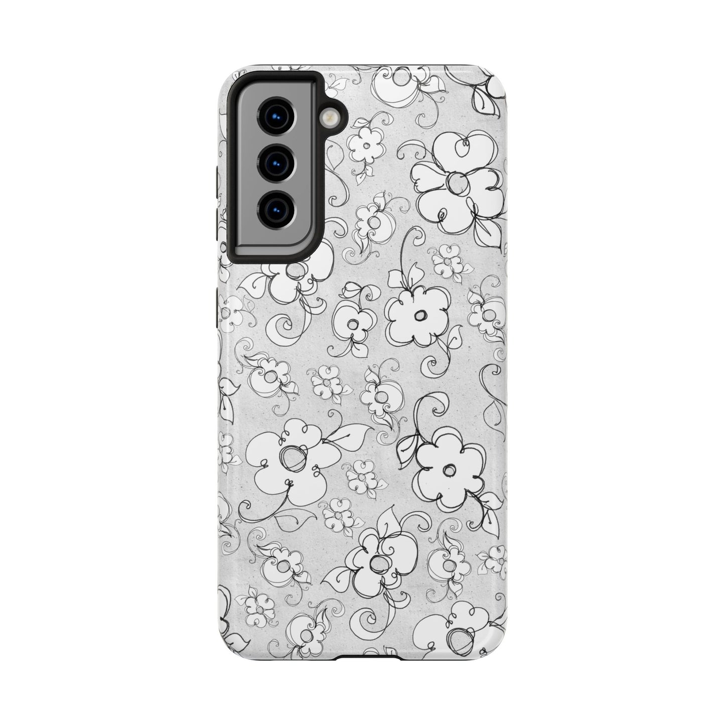 Lady Flowers Silver Phone Case