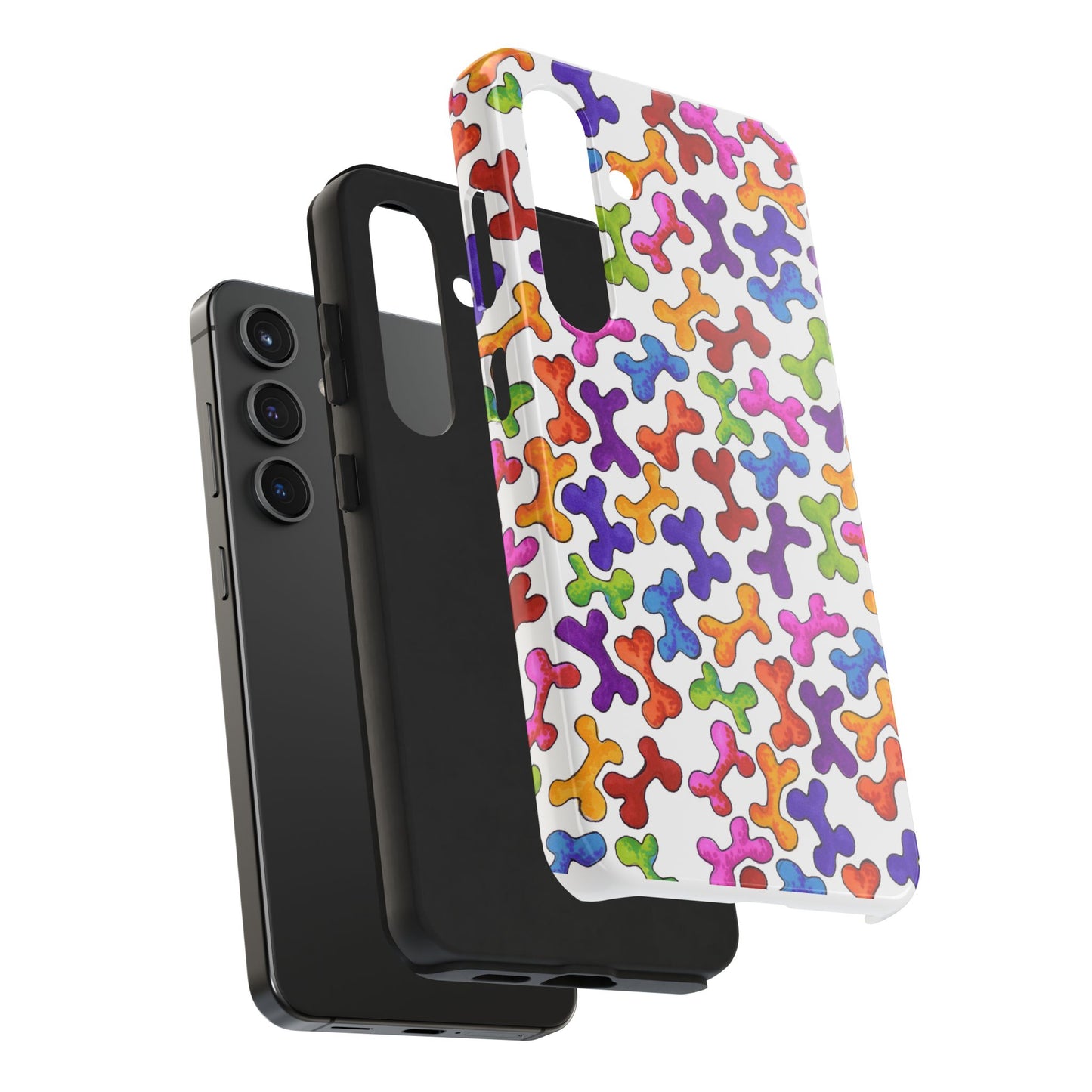 Fancy Bones White / Multi Phone Case