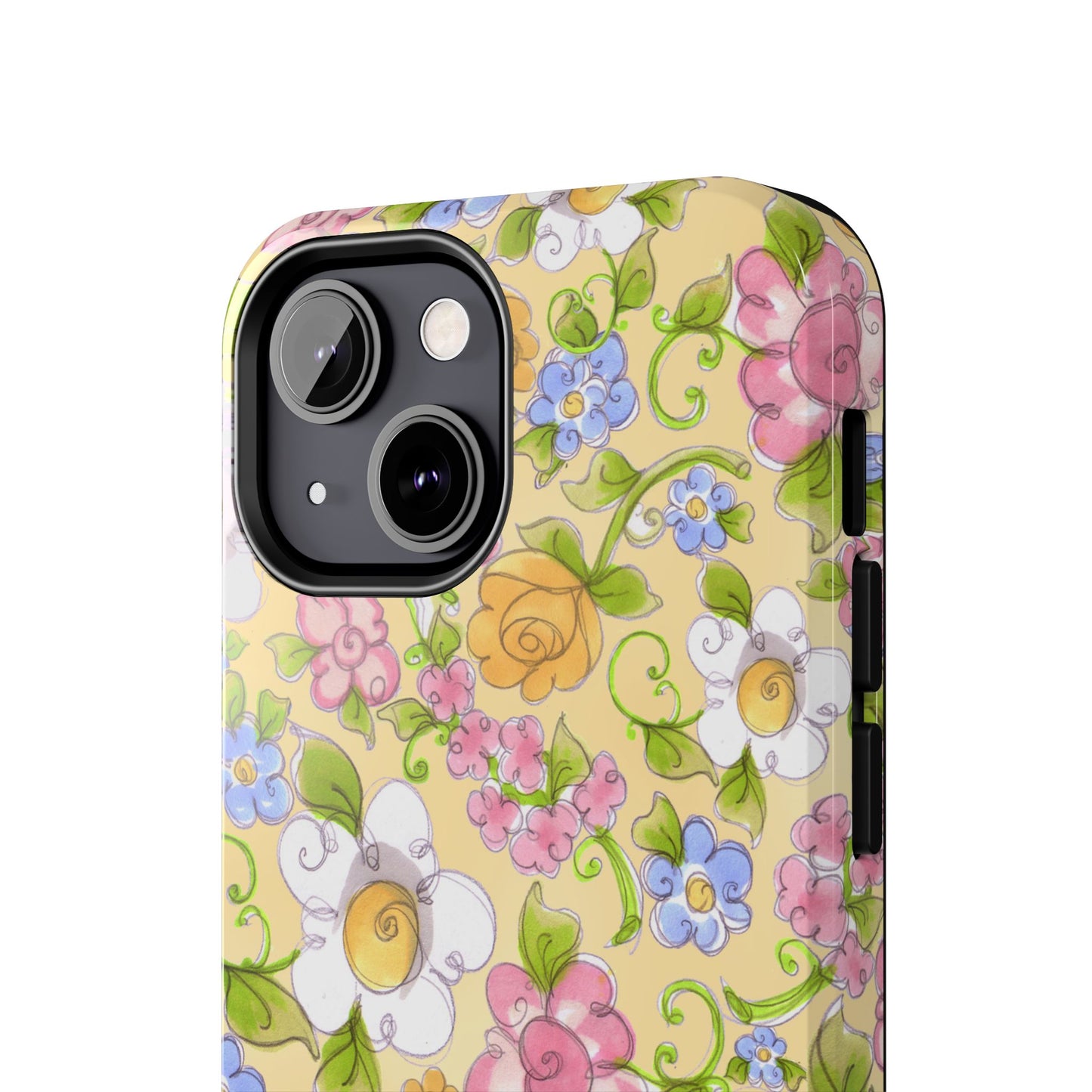 Flower Frolic Yellow Phone Case