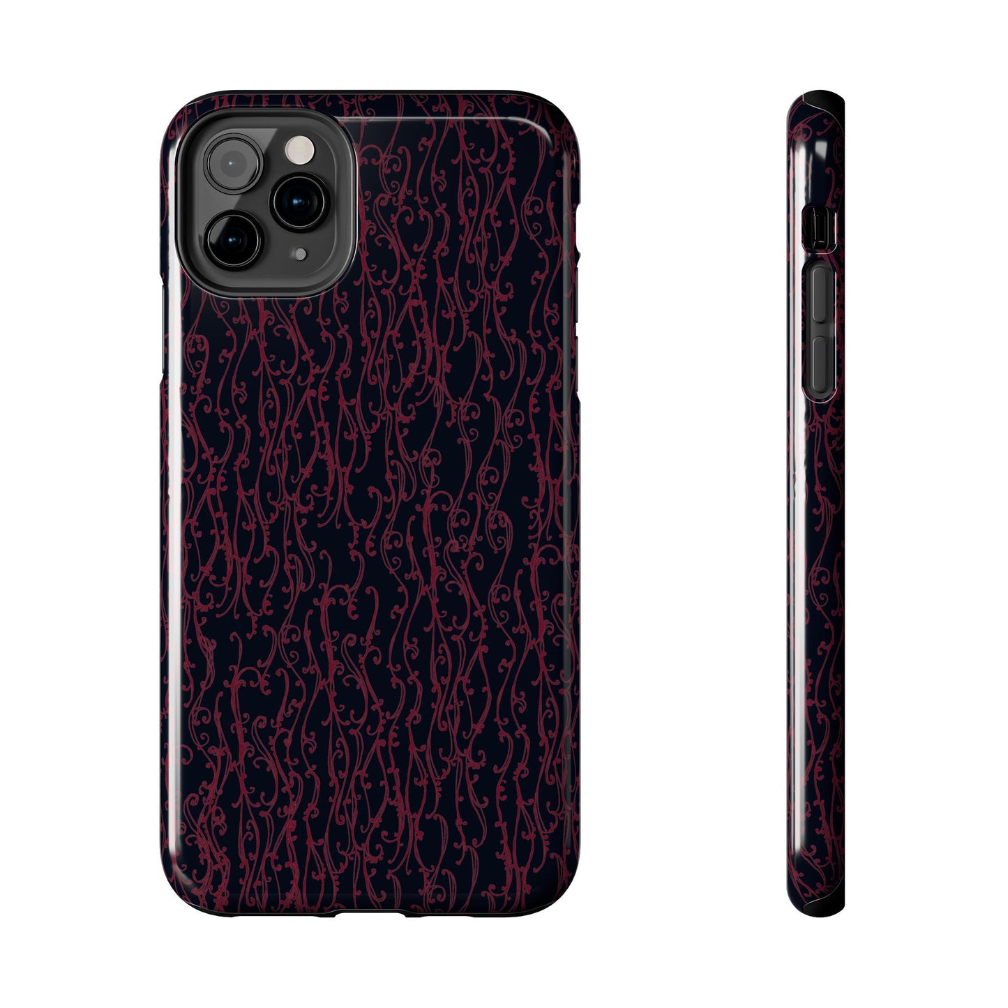 Swan Scroll Black / Red Phone Case