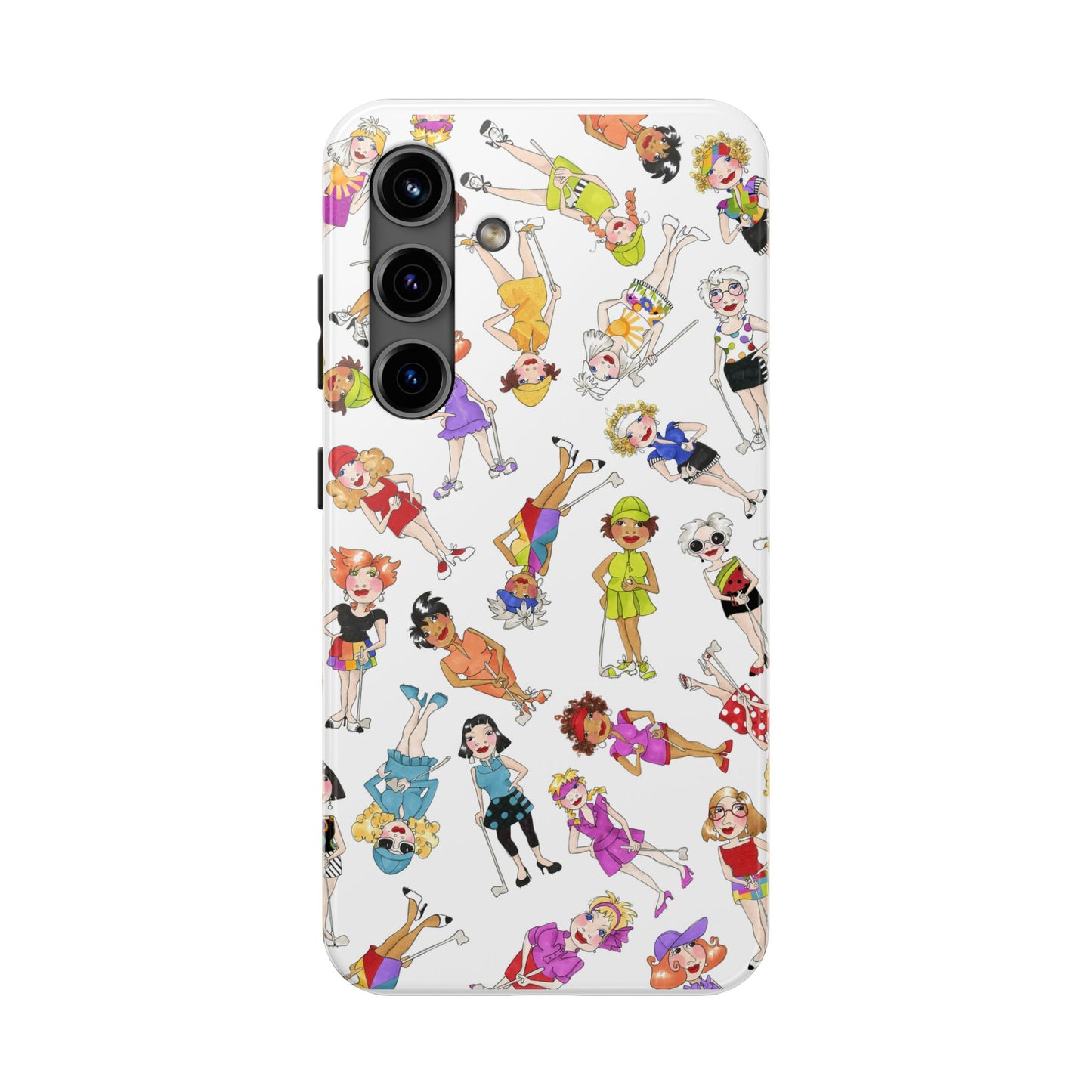 Tossed Golfer Girls White Phone Case