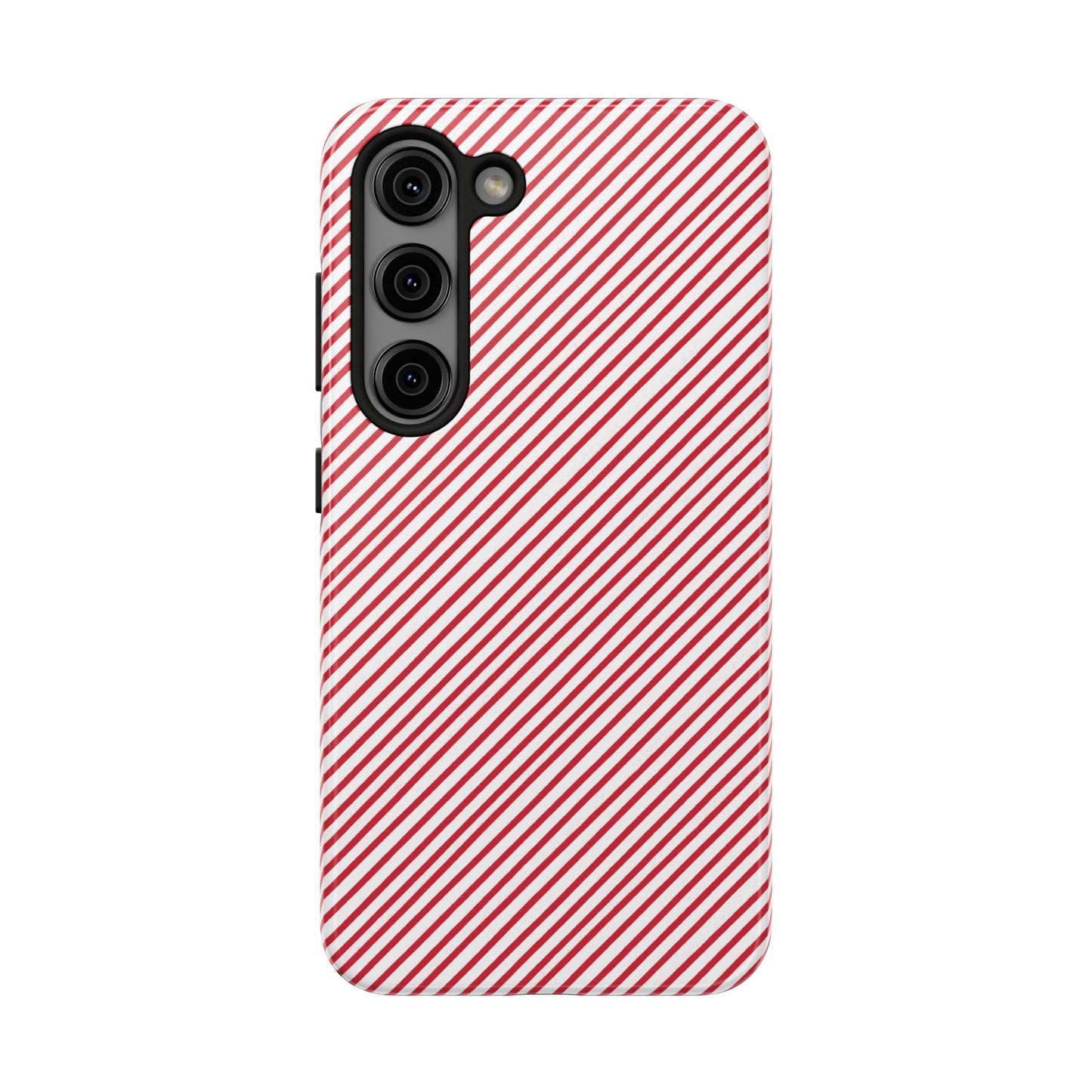 Diagonal Candy Stripe White / Red Phone Case