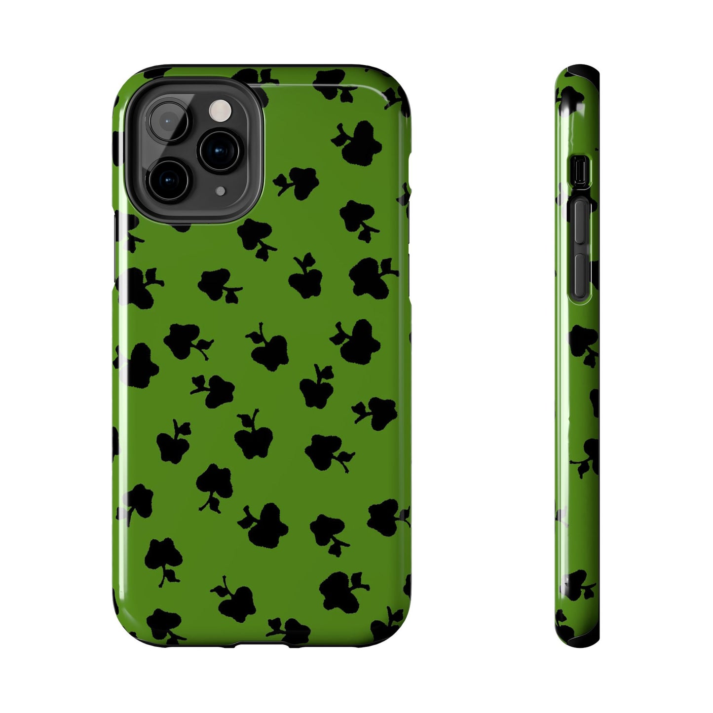 Happy Apples Green / Black Phone Case