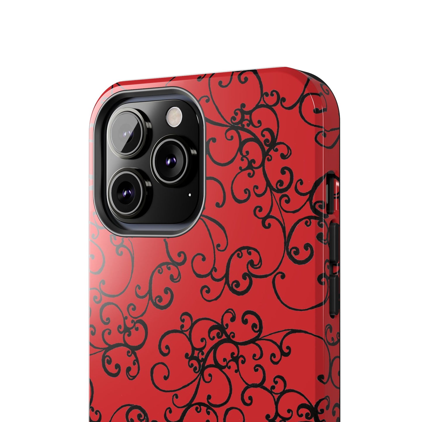 Elegant Scroll Red / Black Phone Case