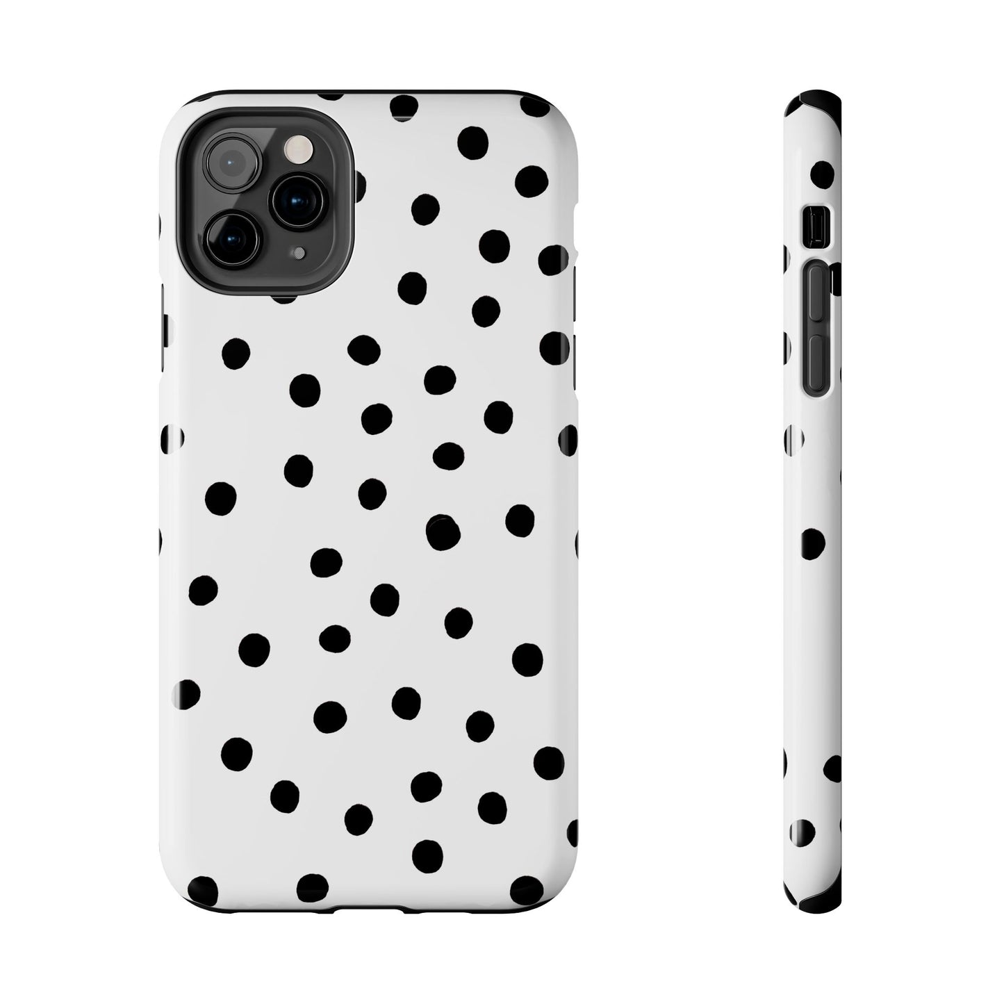 Dot White / Black Phone Case