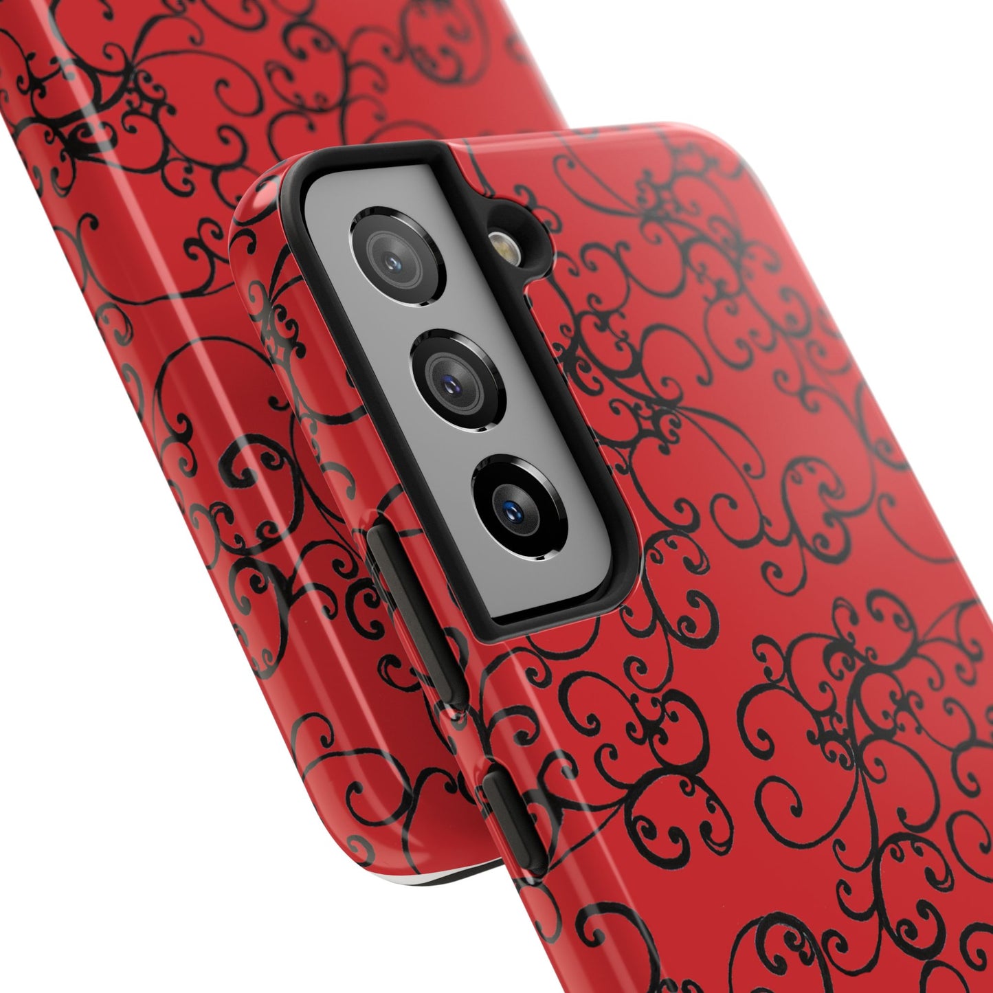 Elegant Scroll Red / Black Phone Case