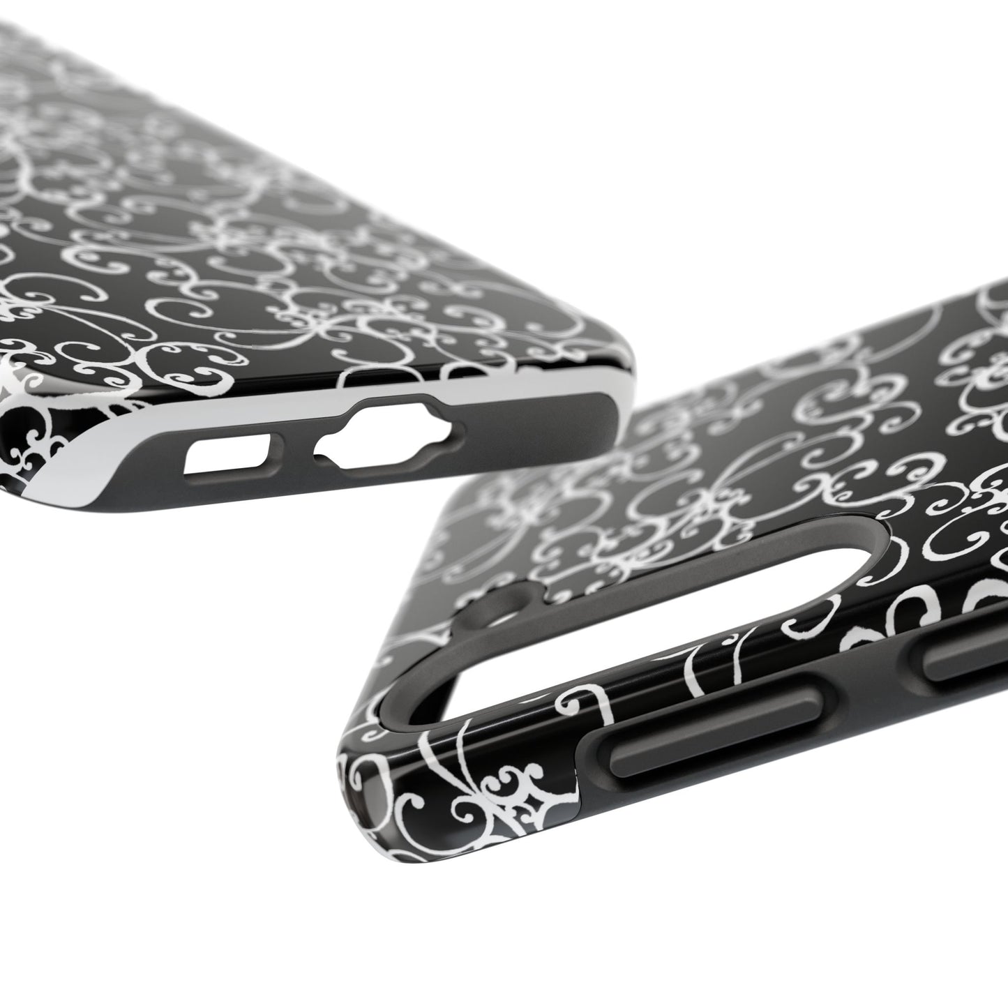 Elegant Scroll Black / White Phone Case