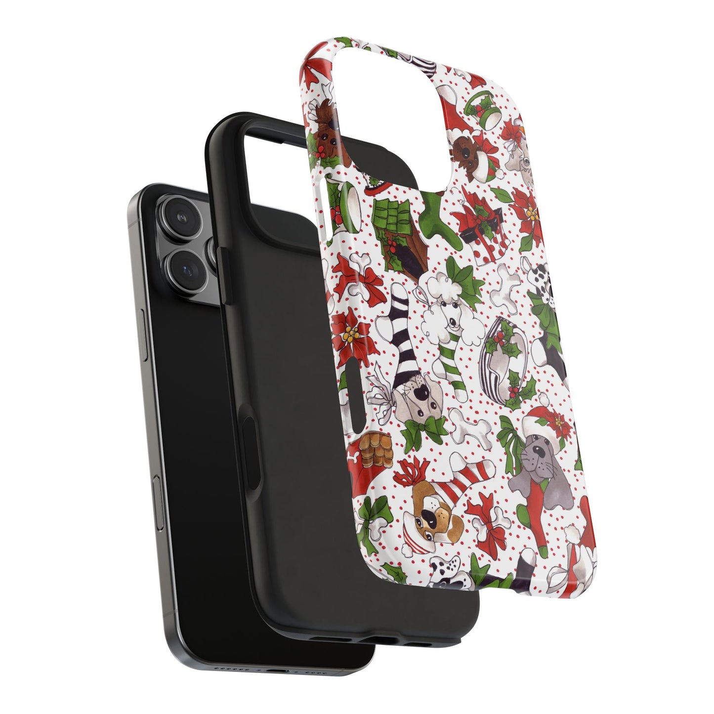Holiday Fun Toss White / Red Phone Case
