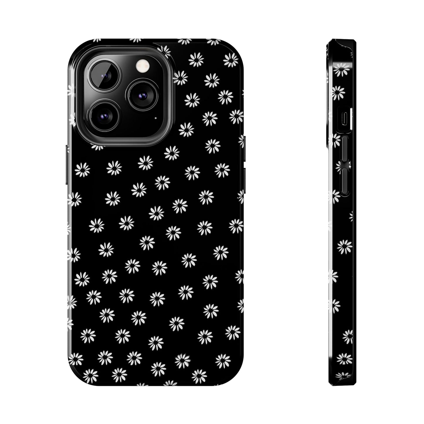 Daisy Dot Black / White Phone Case