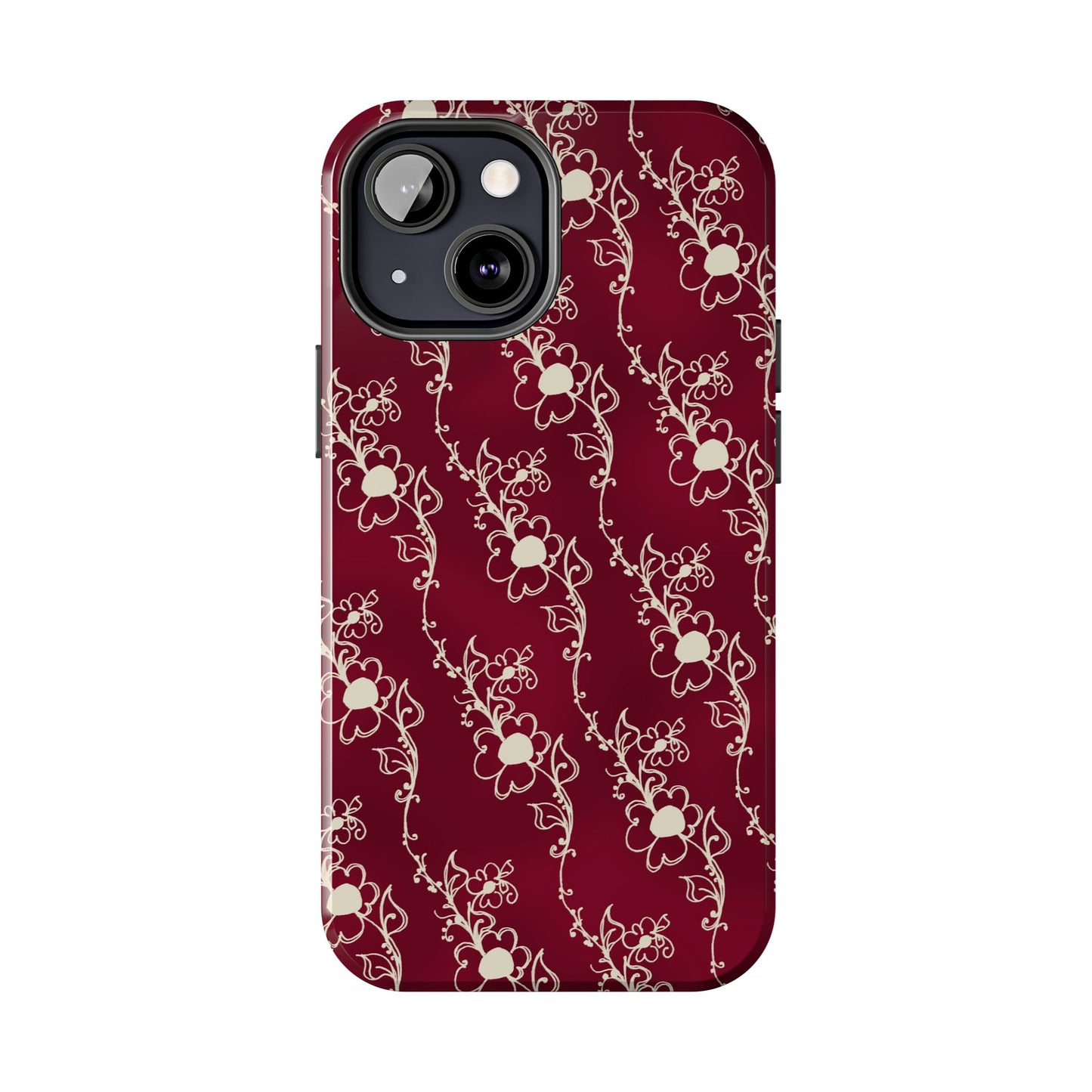 Diagonal Daisies Red / Ivory Phone Case