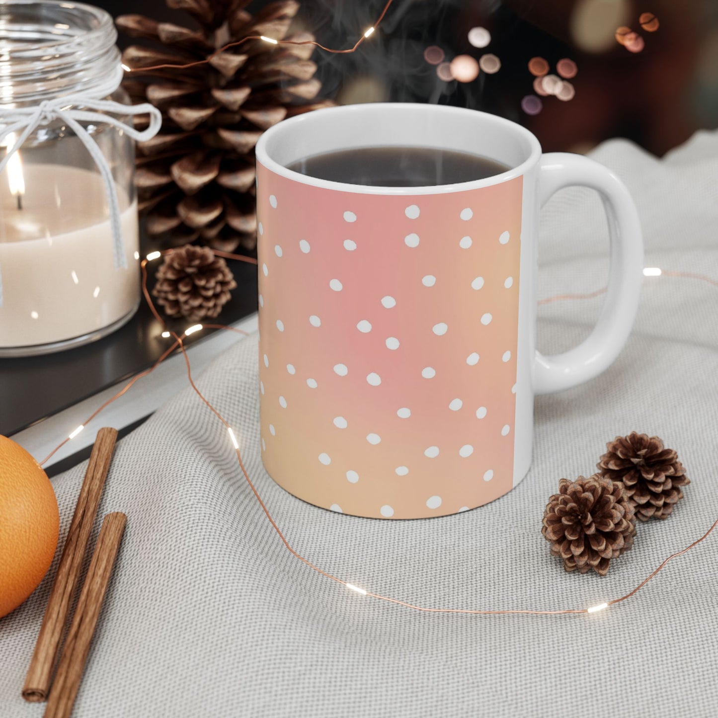 Dinky Dots Peach / White Cup