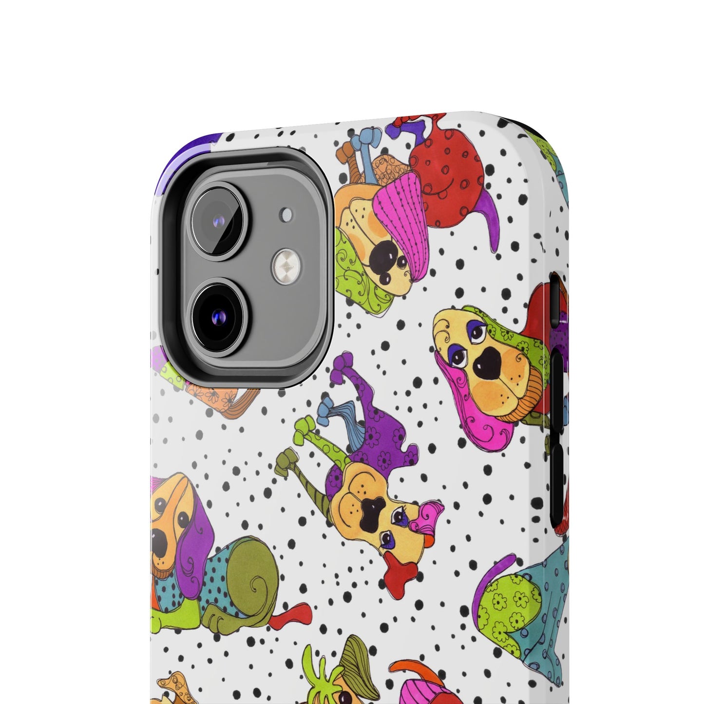 Tossed Happy Dogs White Phone Case