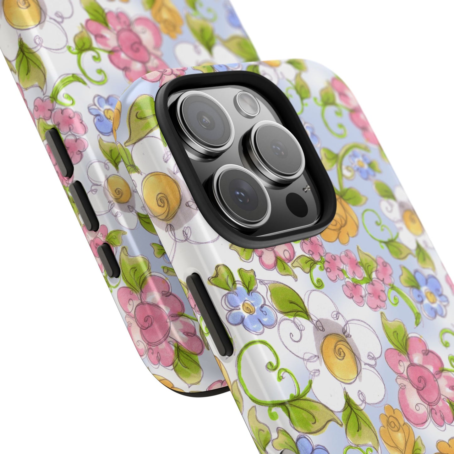 Flower Frolic Blue Phone Case