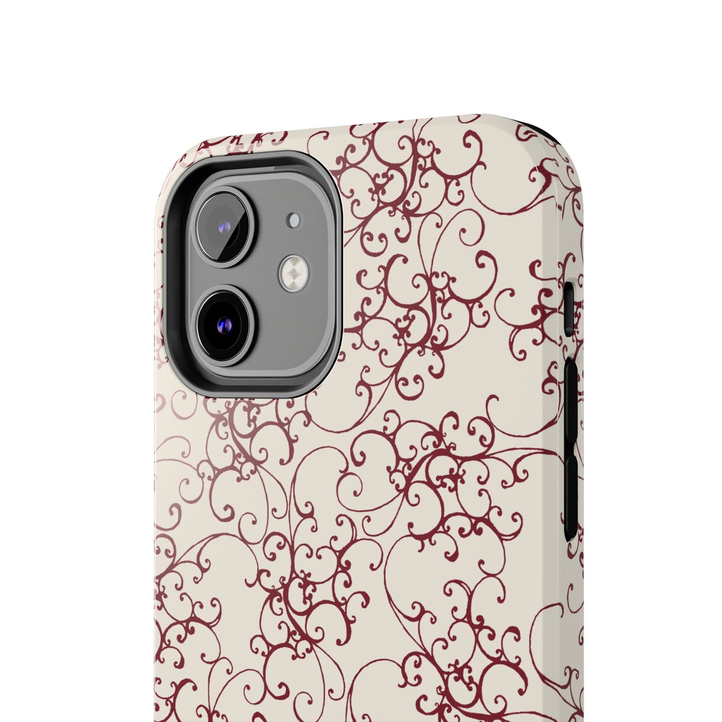 Elegant Scroll Ivory / Red Phone Case