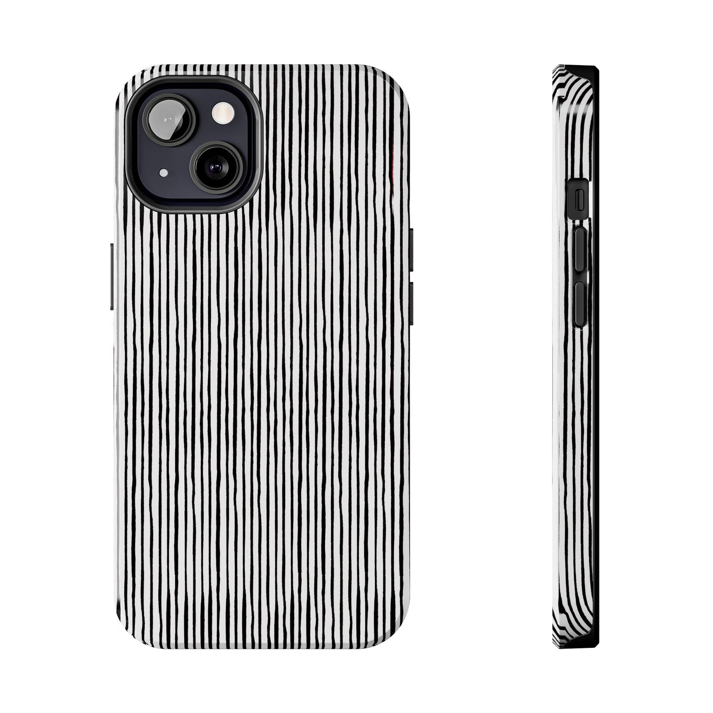 Quirky Pin Stripe White / Black Phone Case