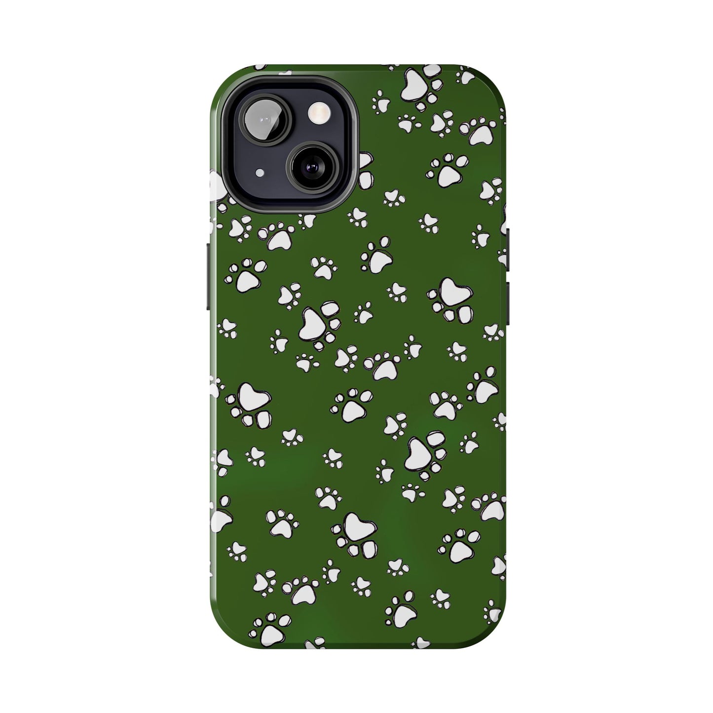 Paw Flakes Green Phone Case