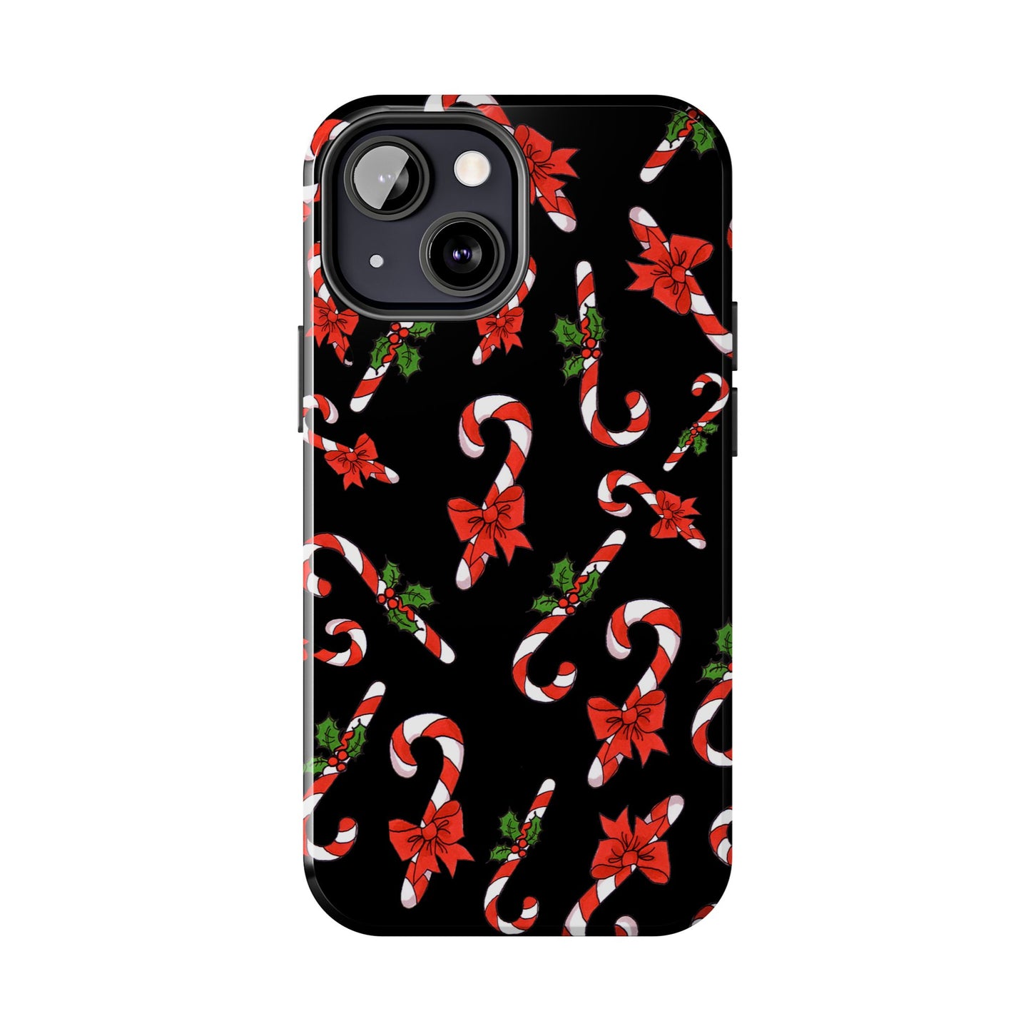 Candy Cane Crowd Black Phone Case