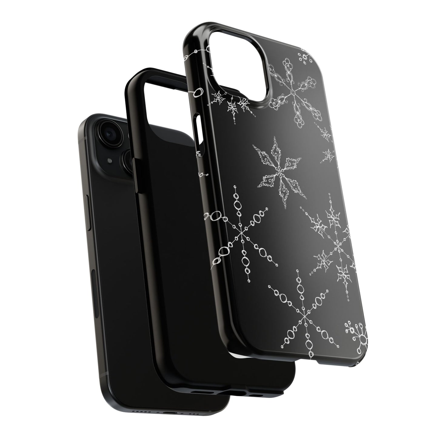 Snowflakes Black Phone Case