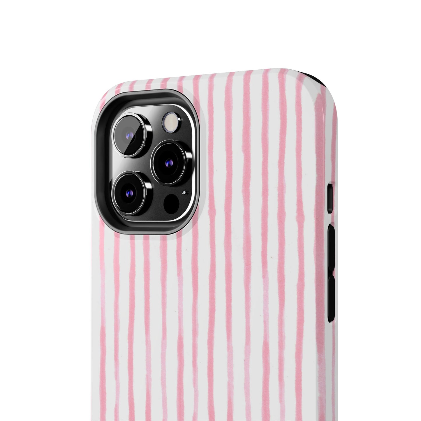 Happy Stripe White / Pink Phone Case