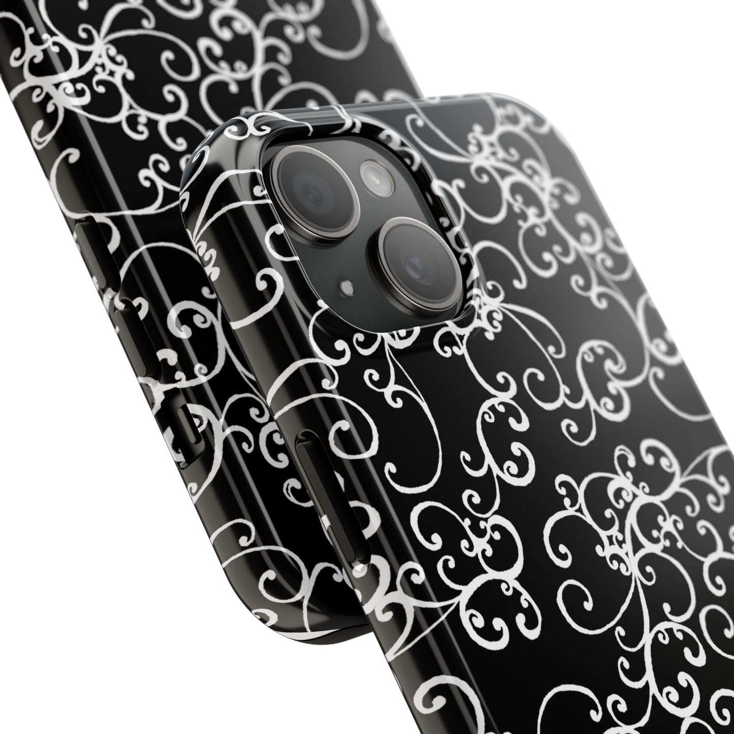 Elegant Scroll Black / White Phone Case