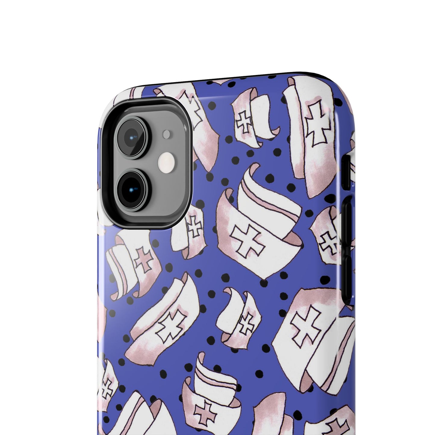 Med Hats Blue / Black Phone Case