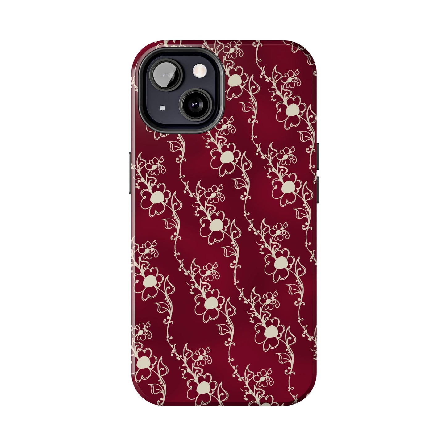 Diagonal Daisies Red / Ivory Phone Case