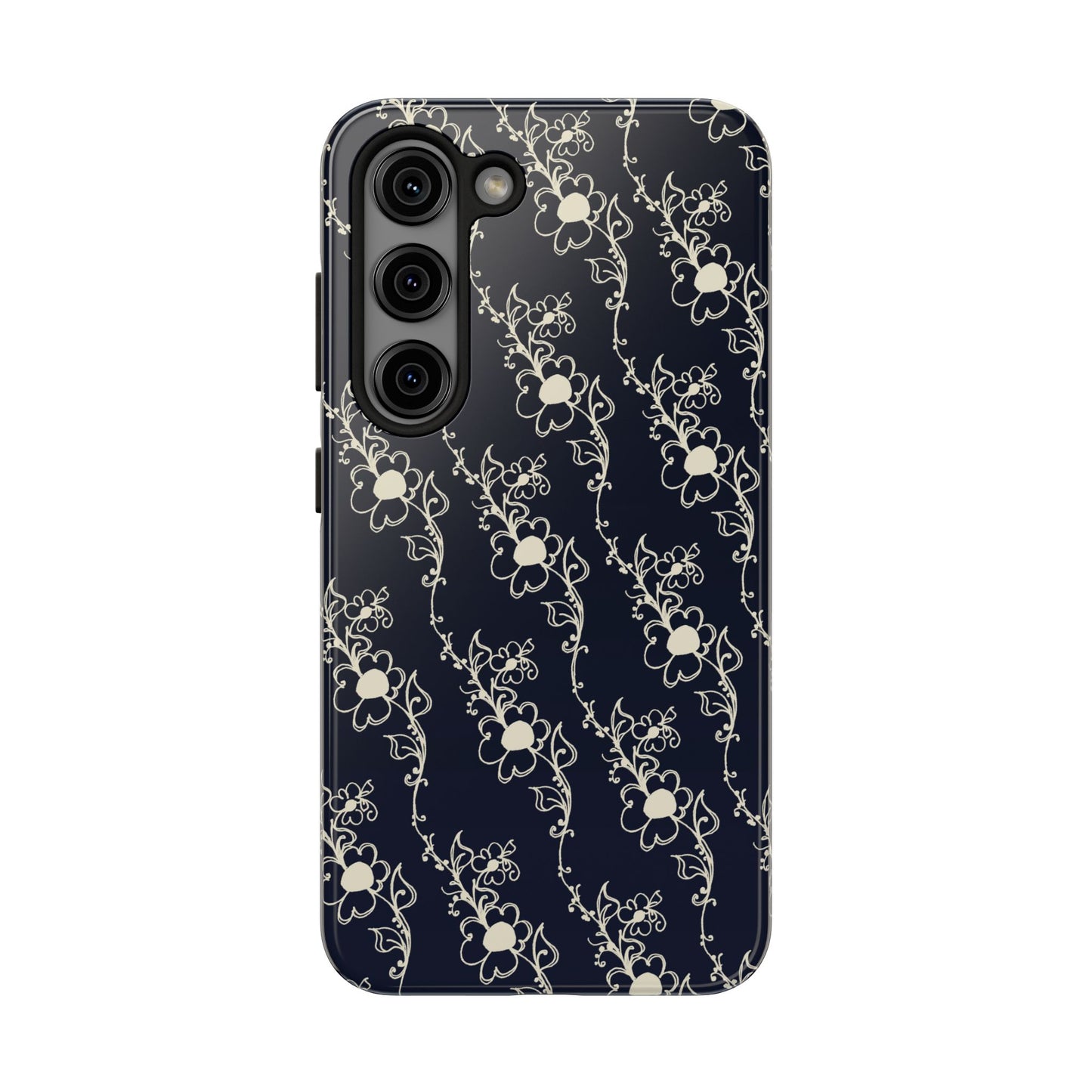 Diagonal Daisies Black / Ivory Phone Case