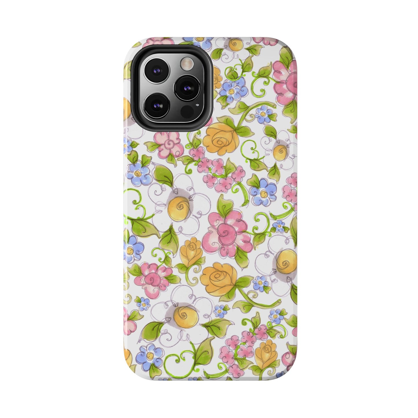 Flower Frolic White Phone Case