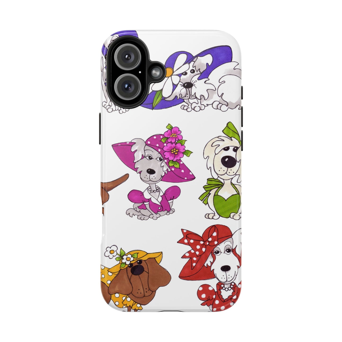 Fancy Dog Line Up White Phone Case