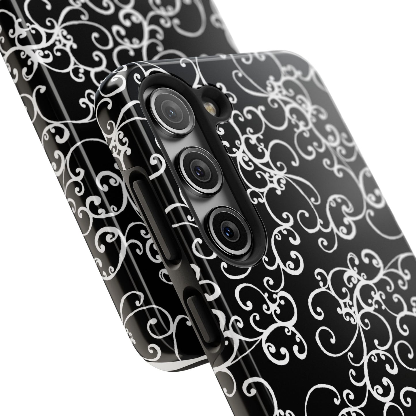 Elegant Scroll Black / White Phone Case