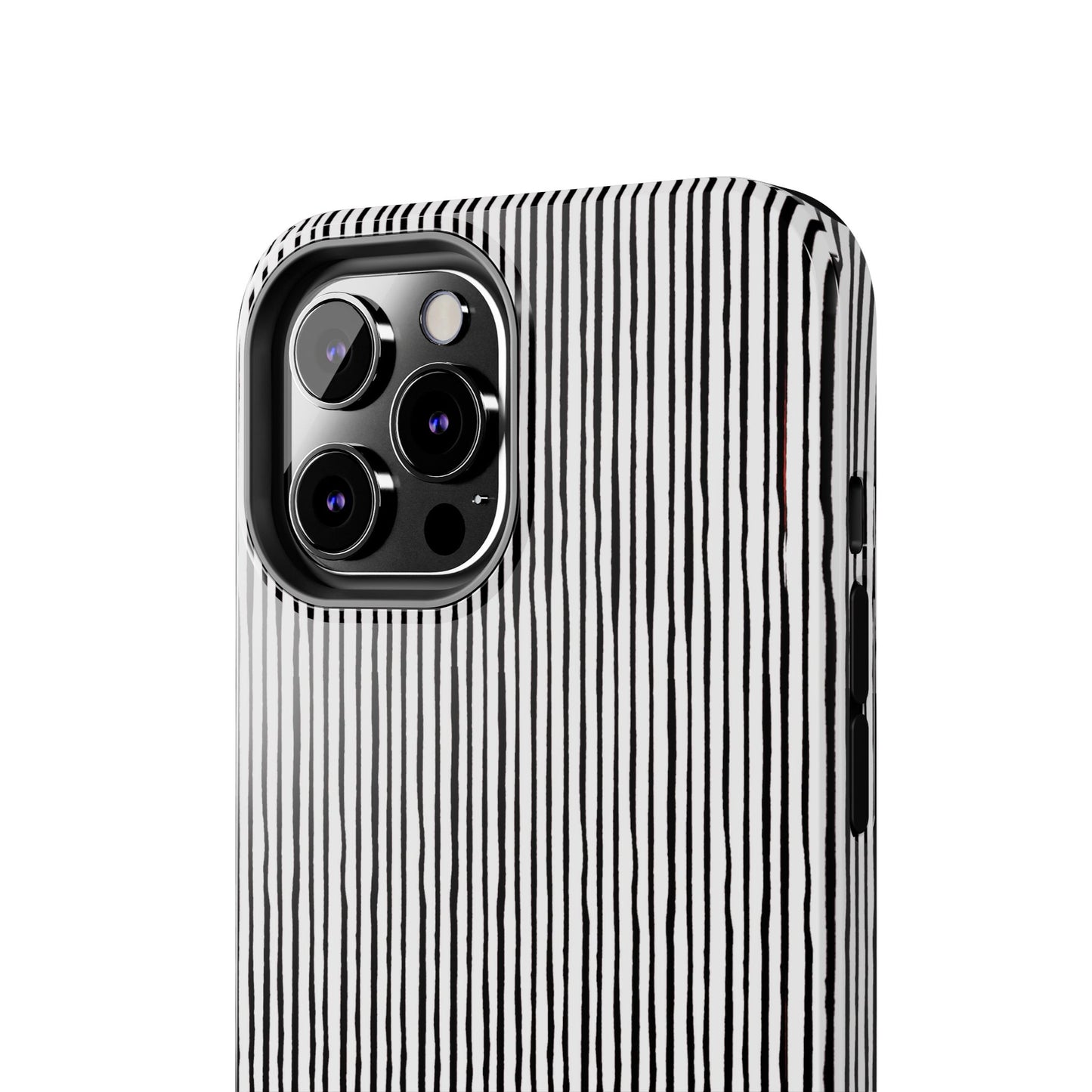 Quirky Pin Stripe White / Black Phone Case