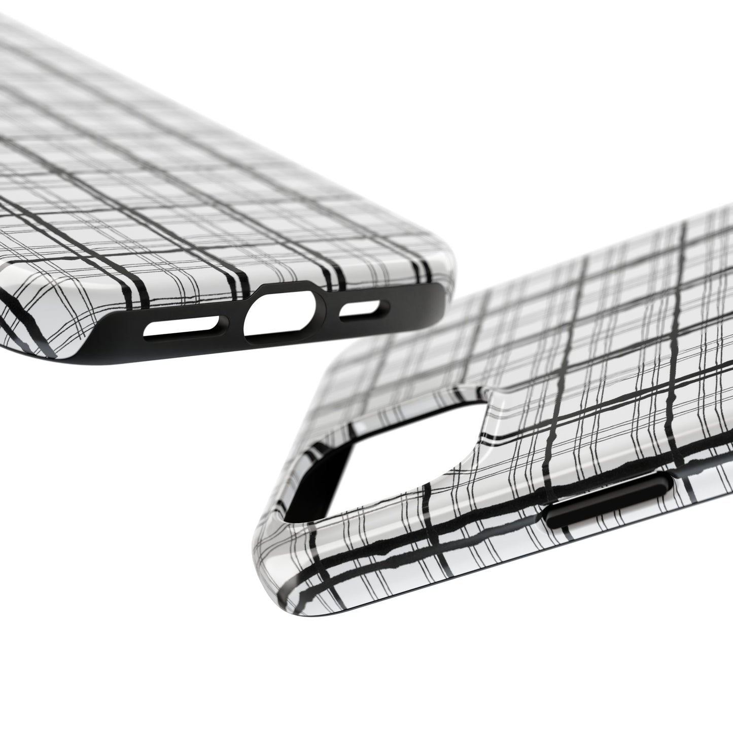 Sophistiplaid White / Black Phone Case