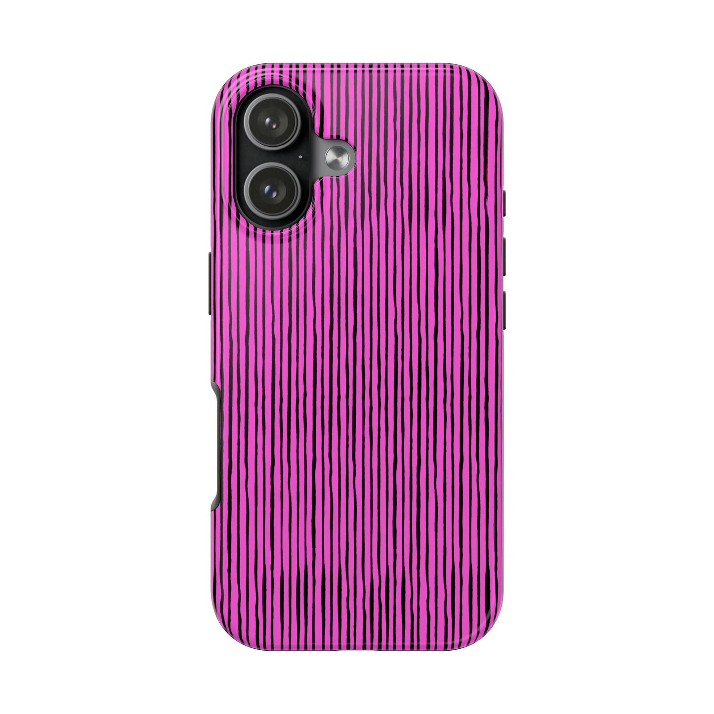Quirky Pin Stripe Pink / Black Phone Case