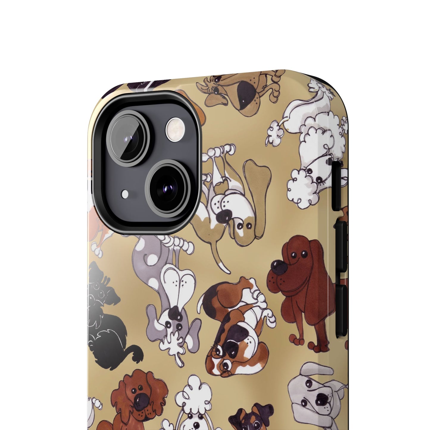 Tossed Doggies Tan Phone Case