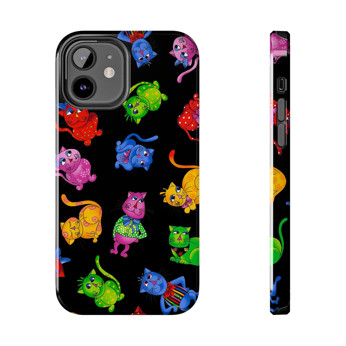 Tossed Cool Cats Black Phone Case