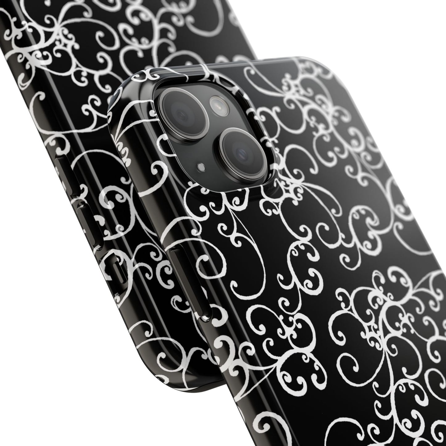 Elegant Scroll Black / White Phone Case