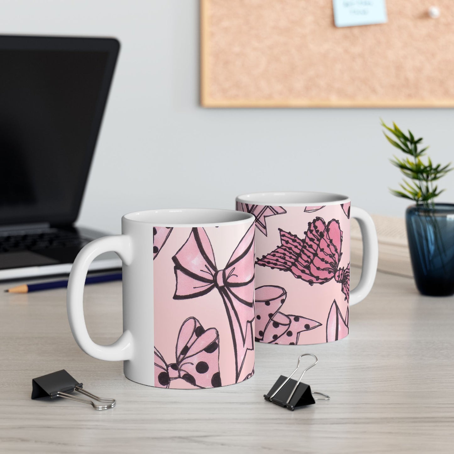 Cat Bows Pink Sky Cup