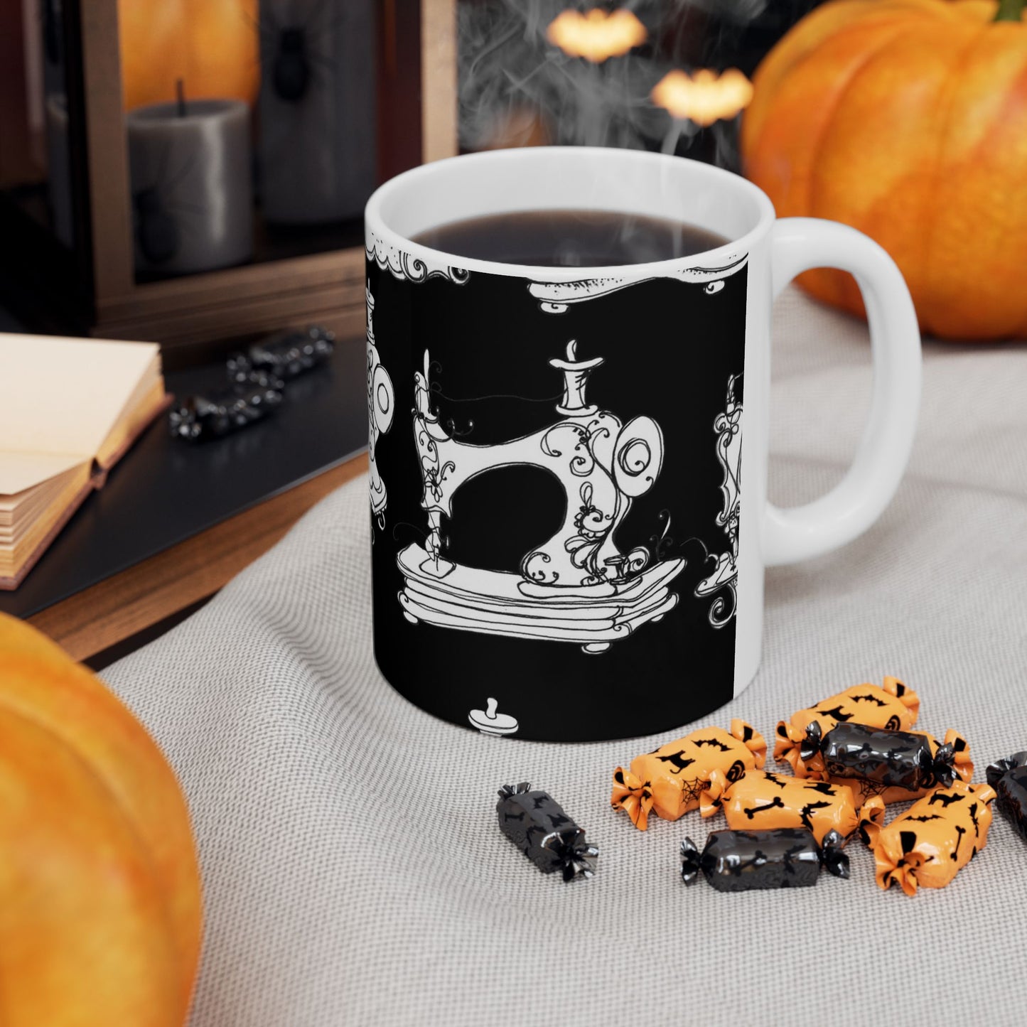 Sew Sew Black / White Cup