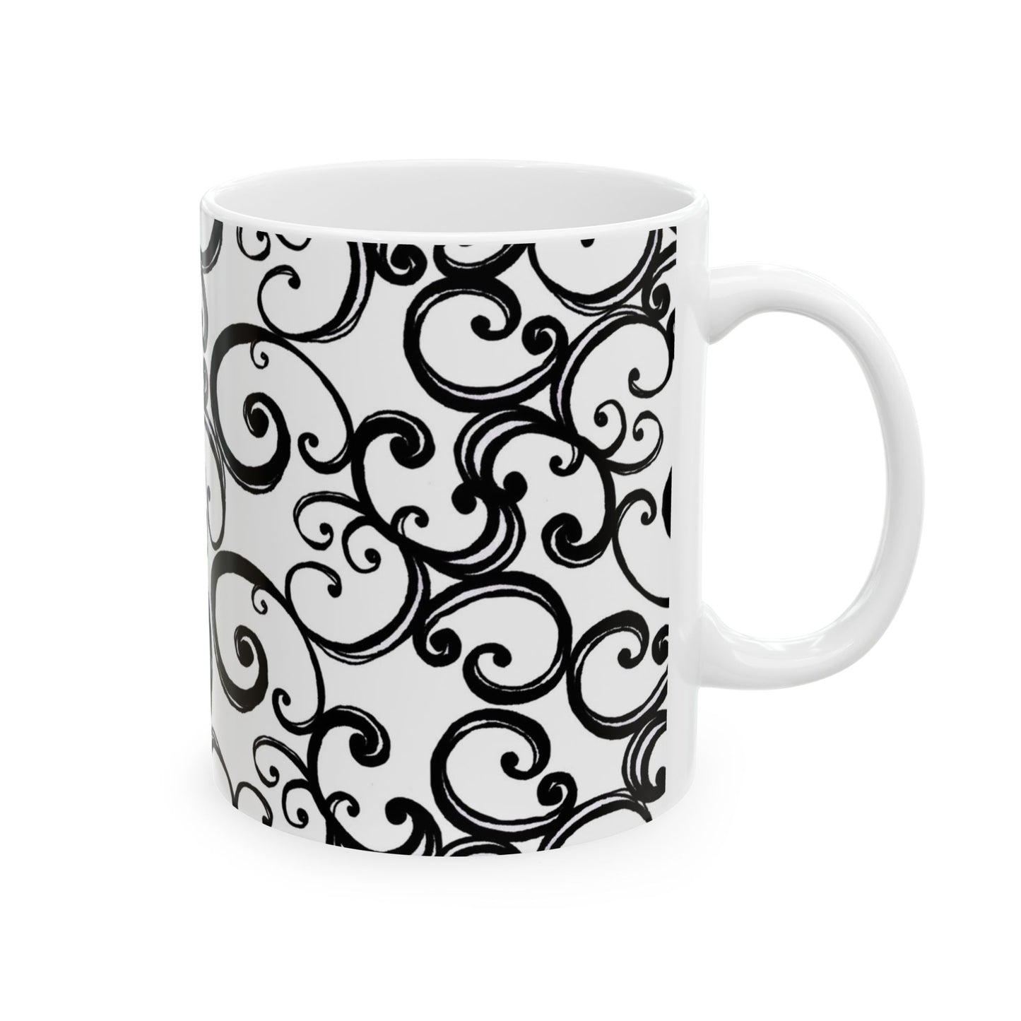 Curls White / Black Cup