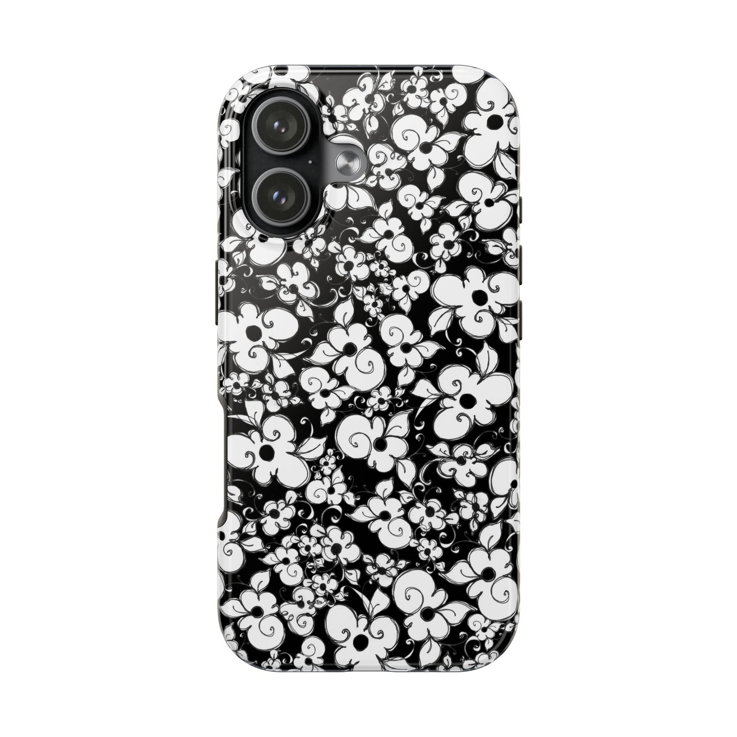 Dog Daisies Black Phone Case